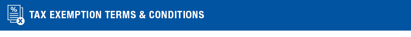 TAX EXEMPTION TERMS & CONDITIONS 